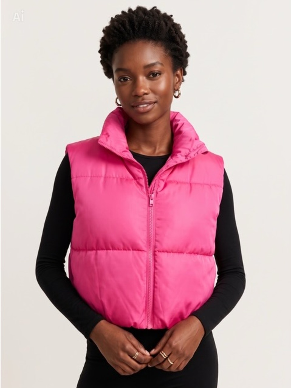 SHEIN Hot Pink Quilted Puffer Vest